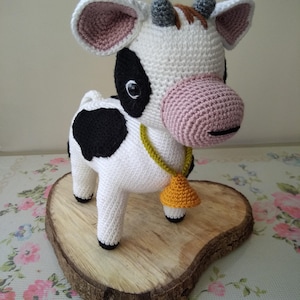 Crochet Cow Plush: Handmade Stuffed Animal, Farm Nursery Decor