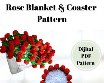 Crochet Rose Bouquet Blanket Pattern: 2-in-1 Granny Square, mother's day gift
