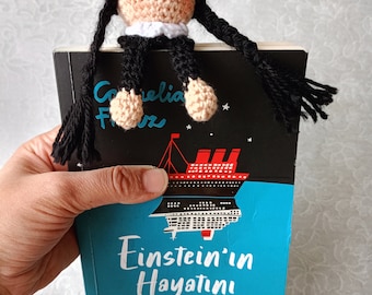 Crochet Bookmark /Black doll Bookmark/READY TO SHIP Handmade Crochet Bookmarks/Gift Idea For Reading Lovers /Accessory for Bookworms