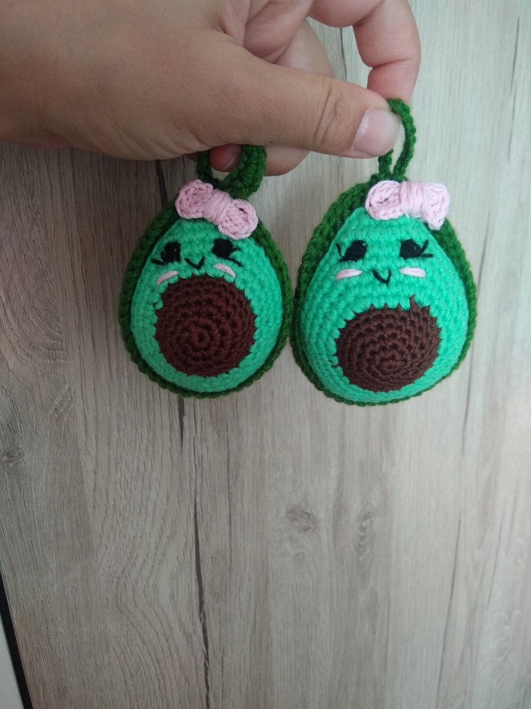 Crochet Avocado Keychaincute Avocado Plushie Avocado Car Etsy