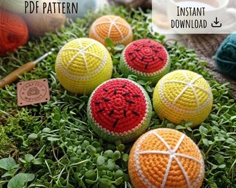 Hacky Sack Crochet Pattern - 3 in 1 Amigurumi Footbag Bundle - Viral Hacky Sack -PDF Download