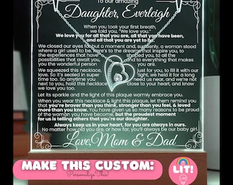 Paquete de recuerdo y collar personalizado con mensaje inspirador para hija - Remolinos blancos