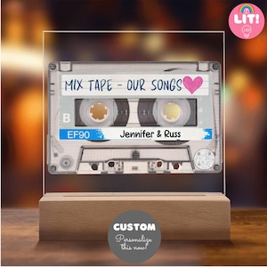 Retro gepersonaliseerd cadeau voor soulmate Mixtape Onze liedjes | Voor man, vrouw, verloofde, partner, echtgenoot, vriend, vriendin | Jubileum, verjaardag