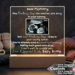 For Mommy-to-Be from Baby Bump, Unborn Baby Sweet Mother’s Day Message to Pregnant Mom, Personalized Names & Sonogram Picture