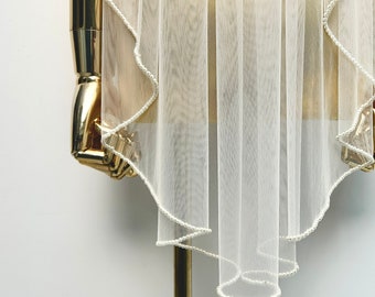 Bridal pearl edge veil,Wedding veil  long ,Cathedral Veil,Veil,Beaded Veil,Single tier veil,White pearl veil