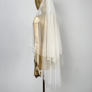 Pearl Beaded Bridal Veil,Two Tier Beaded Veil,Blusher Cathedral Veil,Beaded Wedding Veil,Veil With Comb,Fingertip Veil,Modern Wedding Veil,