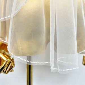 Single tier Wedding Veil,White Bridal veil,Ivory Beaded veil,Refinement veil,Sparkly Length Veil