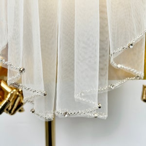 Wedding Accessories,Tulle Bridal Beaded veil,Rhinestones handmade veil,Vintage cathedral veil,Single Tier Veil,Light veil,Elegant veil