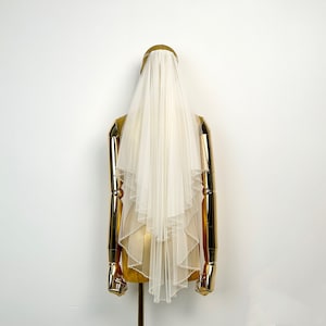 Pearl Bridal veil,wedding veil,Veil,Crystal Beaded Veil, White Veil with comb,Beaded edge veil,2 tier veil,