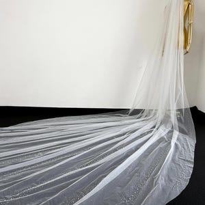 Pearl Bridal Veil,Cathedral Veil,One Tier Veil,Glitter Veil,Wedding Veil,Veil With Rhinestones,Handmade Veil,Premium Veil,Custom Veil,