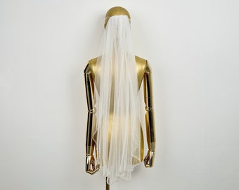 Ivory Wedding Veil,Pearl bridal veil,Beaded Bridal Veil,Cathedral veil,Wedding veil,one tier veil,Elbow Length Veil,White Wedding Veil
