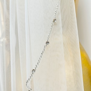 Bridal Rhinestones veil,Wedding Beaded veil,Minimalist handmade veil,Cathedral veil,Long veil,Ivory veil,Fingertip veil,Single Tier Veil
