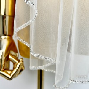 Bridal Veil,Beaded wedding veil,Veil.Cathedral Veil,Veil with sequins,Single tier veil,Fingertip veil,Elbow Veil,Handmade veil