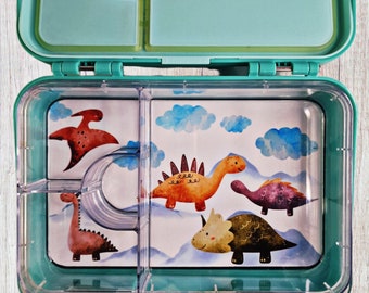 Dinos, dinosaures, personnalisé, insert de boîte à lunch, boîte à lunch, boîte à lunch