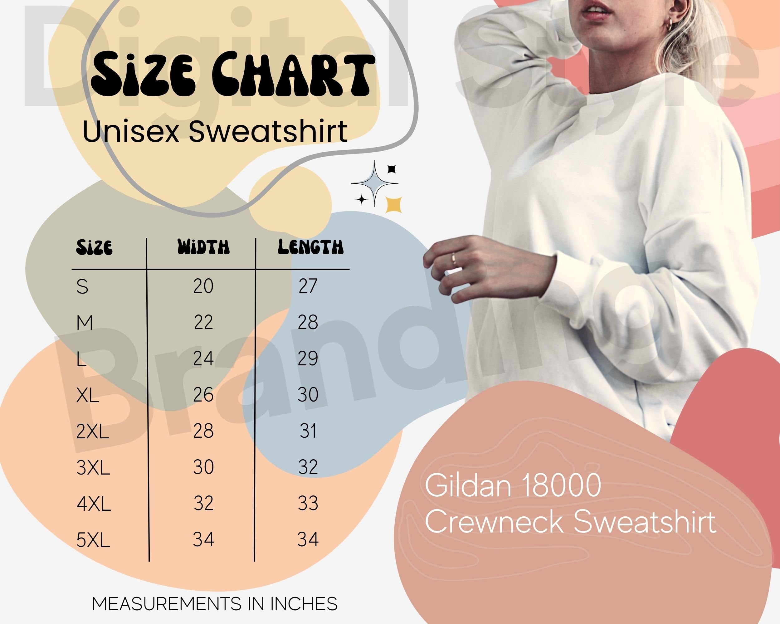 Gildan heavy blend crewneck size chart hotsell