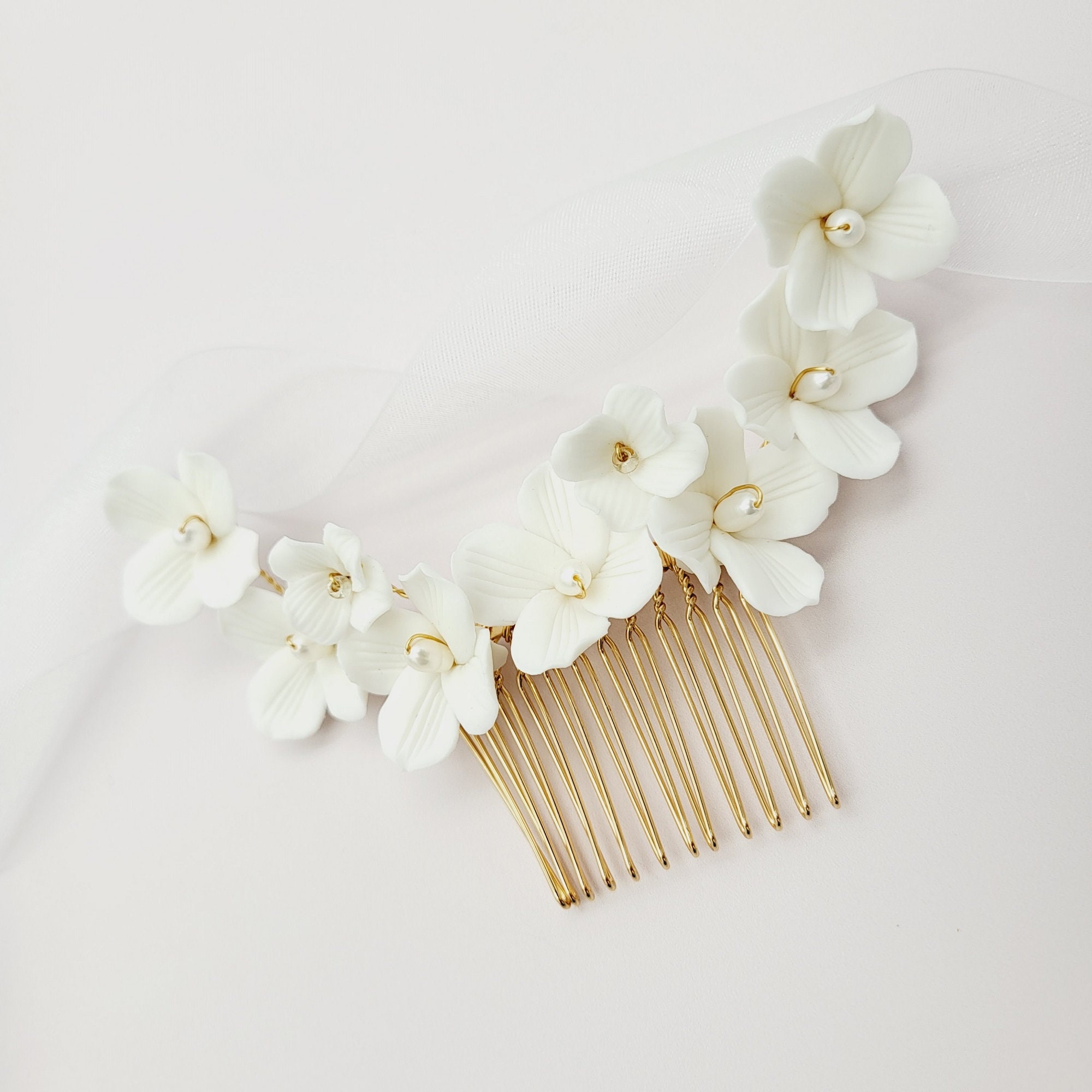 Denifery Haarkamm Mit Künstlicher Rose – Handgefertigt, Rosa-weiß – Perfekt Für Hochzeiten & Festliche Anlässe