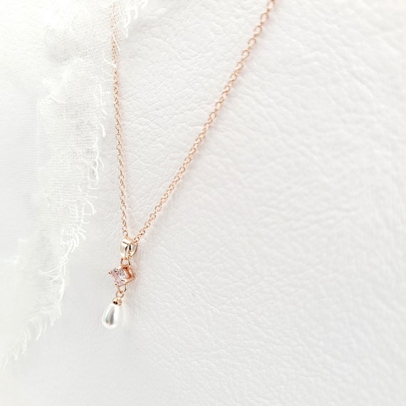 Rosegold Perlen Schmuck Set • Valentinsgeschenk • Geschenk Damen