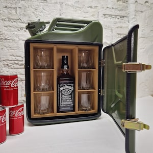 Canister bar birthday gift minibar 3 whiskey glasses FREE, gift for him, whiskey set, bachelor party gift