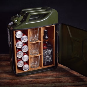 Kanister-Bar | Personalisierte Minibar | Minibar mit Kanister | Barwagen | Für den Ehemann | Für Freund | Für Papa | Ein Geschenk für einen Mann