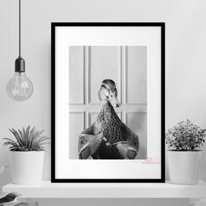 Entzückende Ente beim Zähneputzen, Kleinkind Badezimmer Kunst, launisches Tier im Badezimmer Wand Kunst, Stockente Ente Kunstdruck