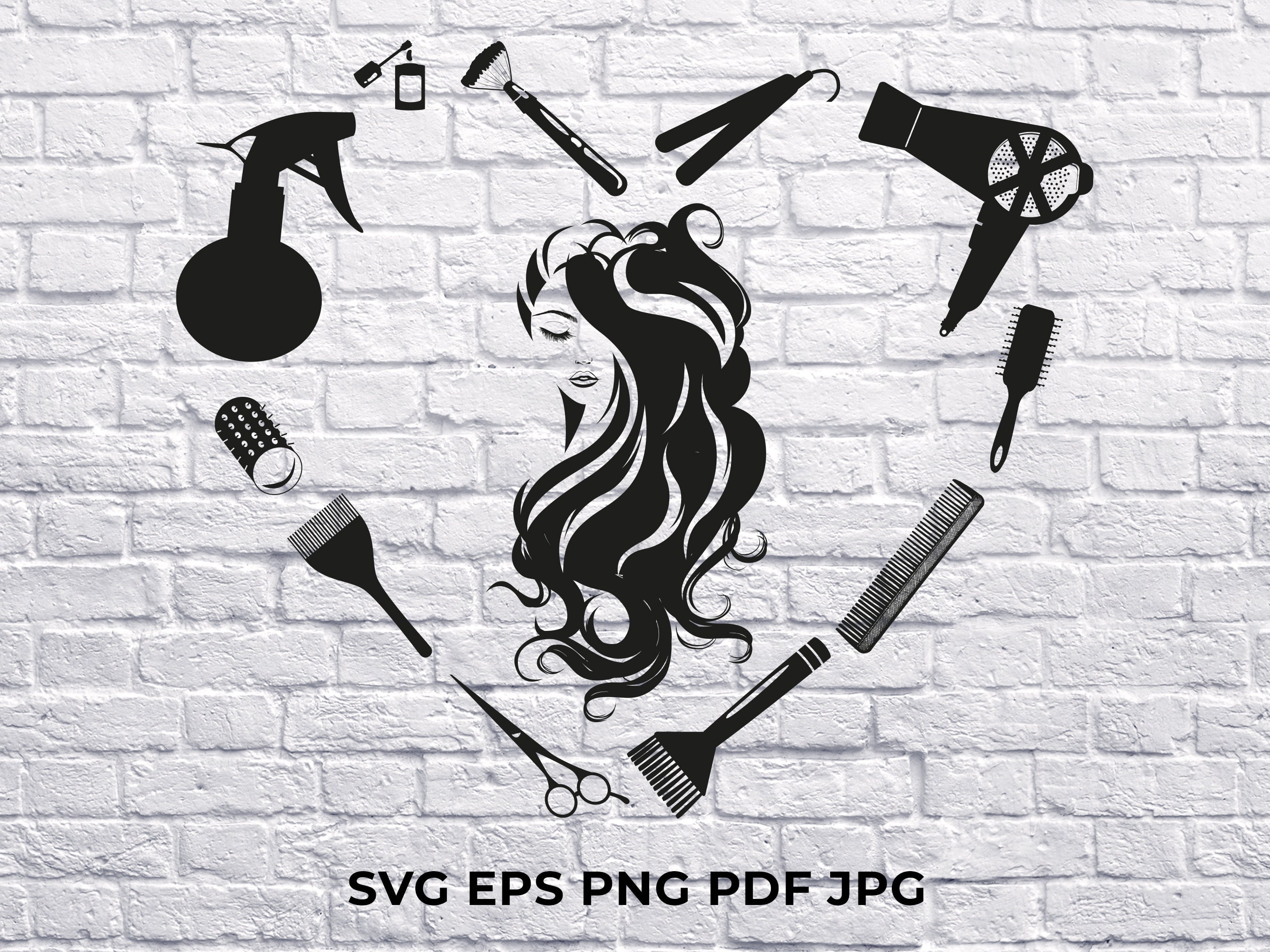 Friseur Svg, Kosmetikerin Svg, Haarkleider Svg, Haarkleider Logo, Haarstylist Monogramm