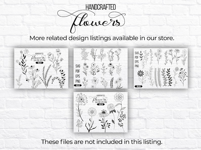 Wildflower Svg, Flower Svg Bundle, Floral Svg Bundle, Plant Svg Bundle, Botanic Svg Bundle