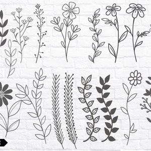 WILDFLOWER SVG, Flower Svg Bundle, Floral Svg Bundle, Plant Svg Bundle, Botanic Svg Bundle, Flowers Png Bundle, Flowers Clipart