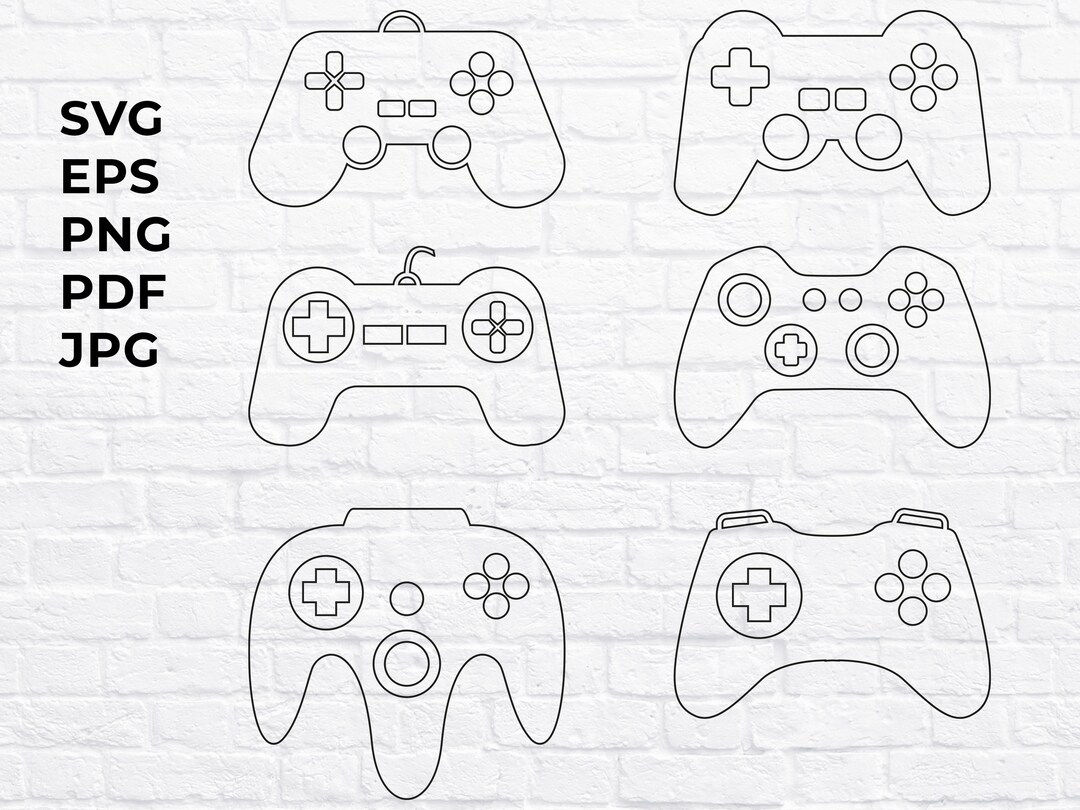 GAME CONTROLLER SVG, Controller Outline Bundle, Gaming Svg, Gaming ...
