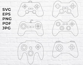 GAME CONTROLLER SVG, Controller Outline Bundle, Gaming Svg, Gaming Console Svg