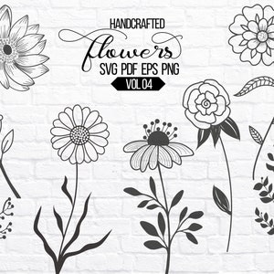 WILDFLOWER SVG BUNDLE, Wildflowers Svg, Floral Svg, Fichiers Svg pour Cricut, Wildflower, Flower Svg