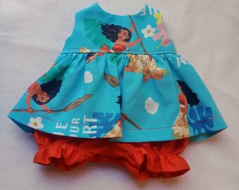 Baby Alive and Reborn / Silicone Baby Doll Clothes. Dress and Bloomers 10" 12" or 15" Princess Moana