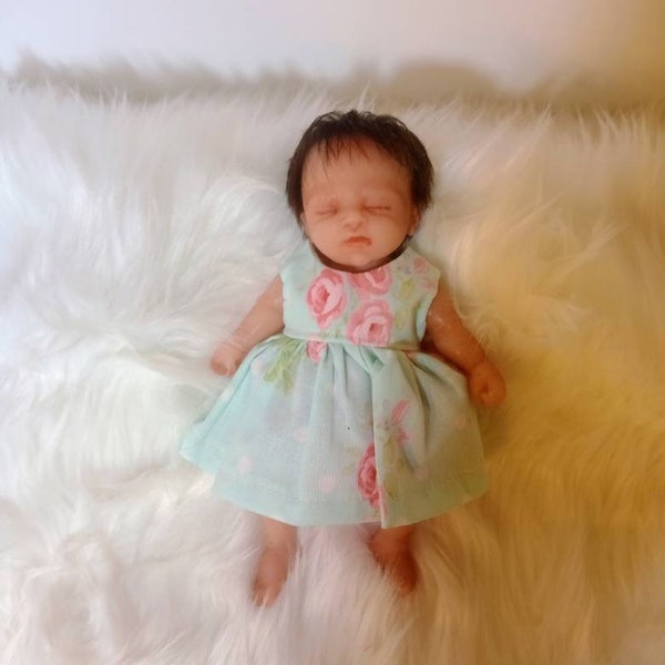 8 Inch Silicone / Reborn Doll Clothes Dress and Matching Bloomers Shabby Chic Vintage Roses