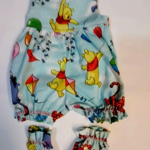 Baby Alive and Silicone Reborn Doll Clothes. Adorable Romper and Booties 10&quot; 12&quot; or 15&quot; Disney Winnie the Pooh