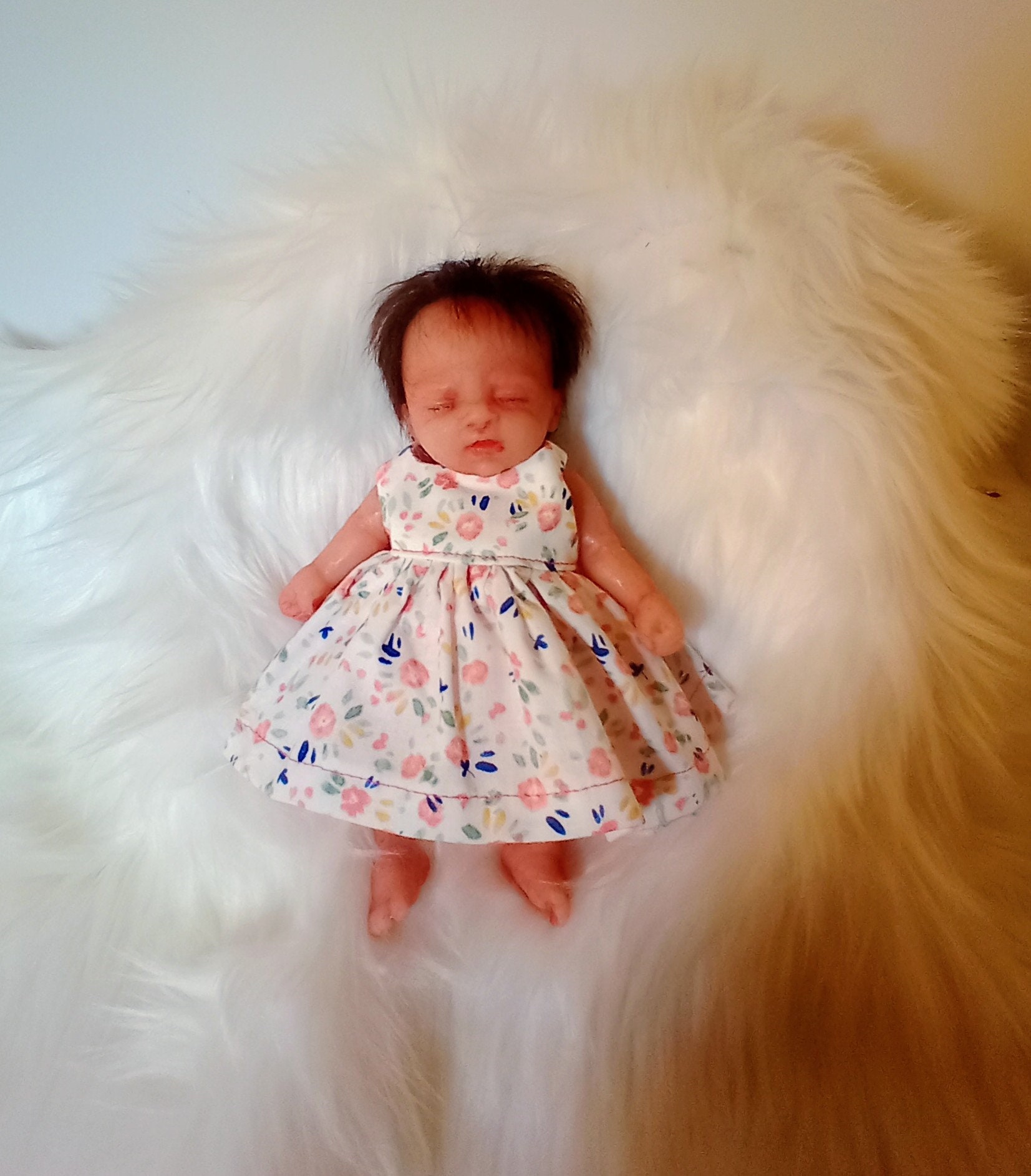 8 Inch Silicone / Reborn Doll Clothes Dress and Matching Bloomers Shabby Chic Vintage Roses