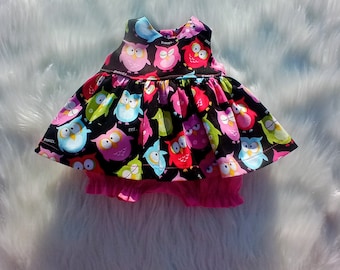 Baby Alive and Reborn / Silicone Baby Doll Clothes. Dress and Bloomers 10" 12" or 15"  Retro Owls