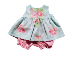 Baby Alive and Silicone Reborn Doll Clothes. Dress and Bloomers 10" 12" or 15" Shabby Chic Rose