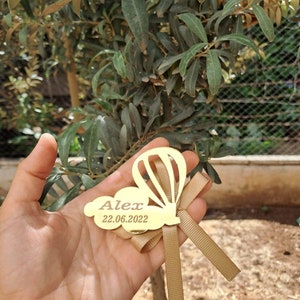 Air Balloon Plexi Magnet Favors with Ribbon, Bulk Baby Shower Magnet Gifts, Bulk Gift for Guests, Gift Box, Personalized gift box
