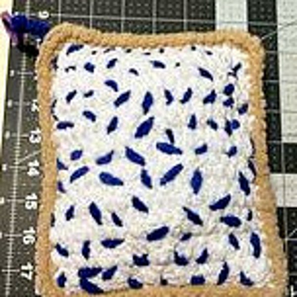 Blueberry Pop Tart Plushie, Large Crocheted , Handmade, Unique Gift