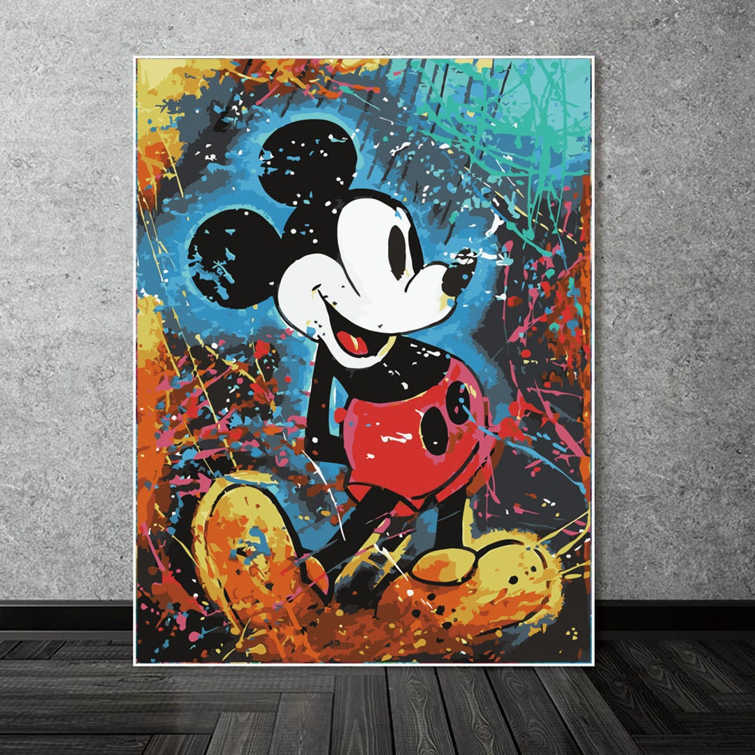 Disney Cartoon Mickey and Minnie By Number Paint By Number Oil