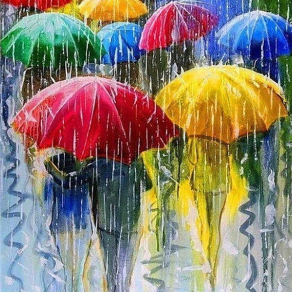 Colorful Umbrellas DIY Acrylic Paint By Numbers Kits Canvas for Adults