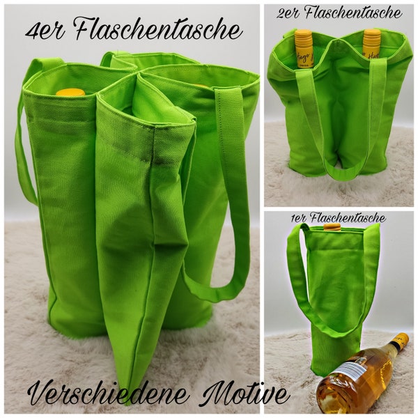 Flaschentasche / Bottle Bag Verschiedene Motive