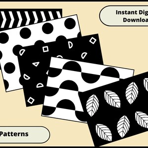 30 Printable High Contrast Black and White Cards. PDF digital download. Matching Cards. Sensory Cards.