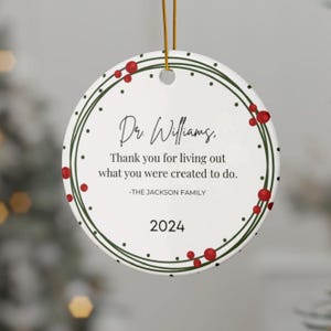 Customizable Christmas Ornament Gift for Doctor, Scripture Christmas Ornaments, Doctor Christmas Gift, Personalized Religious Nurse Gift