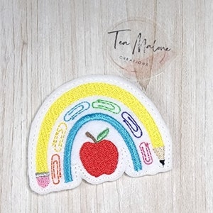 Back to School Rainbow Feltie Embroidery Design