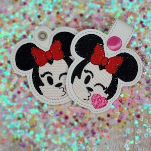 Smoochie Girl Snap Tab Embroidery Design