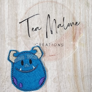 Blue Monster Feltie Embroidery Design