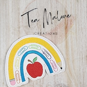 Back to School Rainbow Headband Slider Embroidery Design