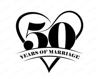 50th Anniversary Shirt Design: Couples SVG, PNG, PDF (Digital Download)