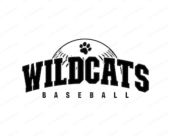 Wildcats Baseball Mascot SVG: Cricut Cut File (Digital Download)