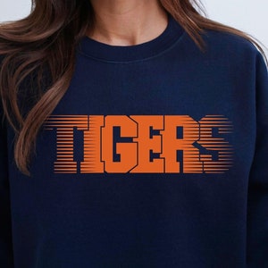 Mascotte Tigers SVG: Design della maglietta con lo spirito scolastico (download digitale)